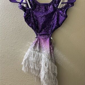 Purple and White Kids Dance Costume